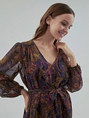 Свободная блуза с V-образным вырезом и объемными рукавами на резинке POMPA арт.1148850gr0890