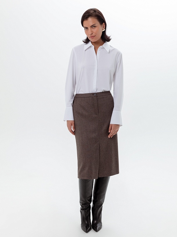 Классическая юбка миди полуприлегающего силуэта