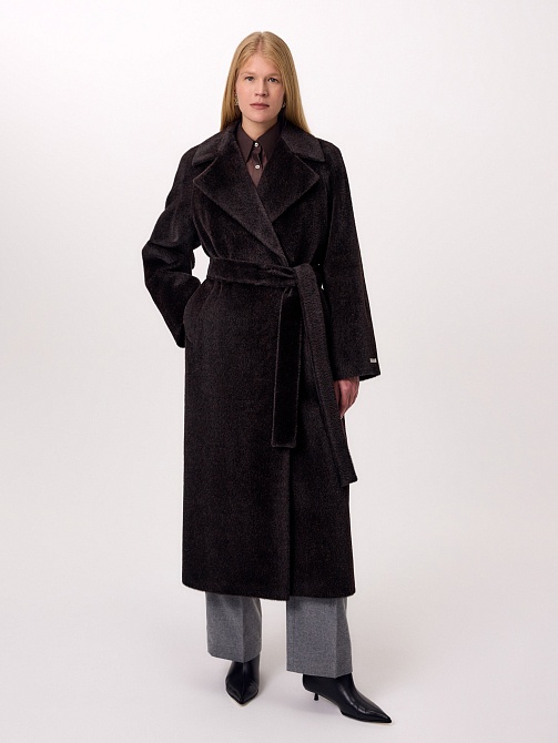 Пальто из шерсти Альпака Беби Сури с мембраной и утеплённой спинкой
