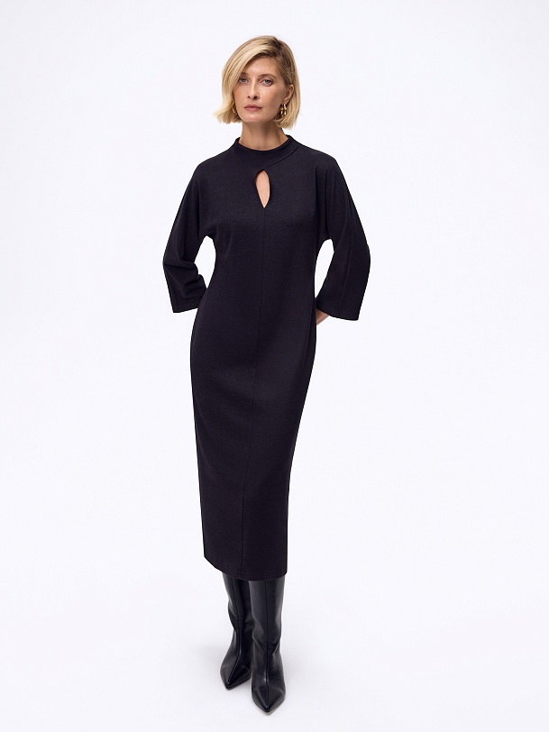 Платье миди из вискозного трикотажа